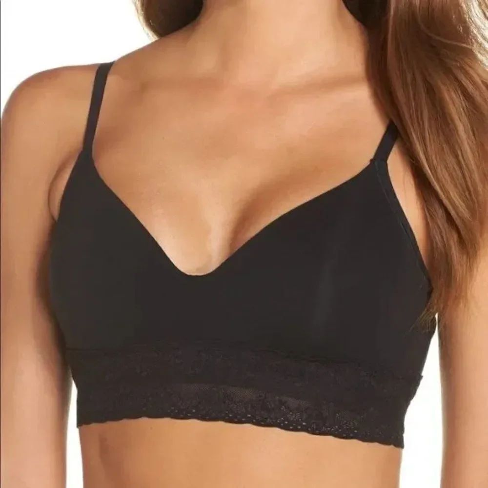 Natori Bliss Perfection Soft Cup Bralette - Size 36DDD in Black.